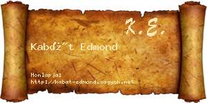 Kabát Edmond névjegykártya
